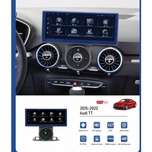 10.25" GPS Screen AUDI TT MK3 8S Android 13 4G LTE TR4464