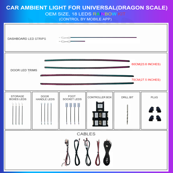 Universal Dragon Scale RGB Ambient Lighting Kit | App Control | TR4574