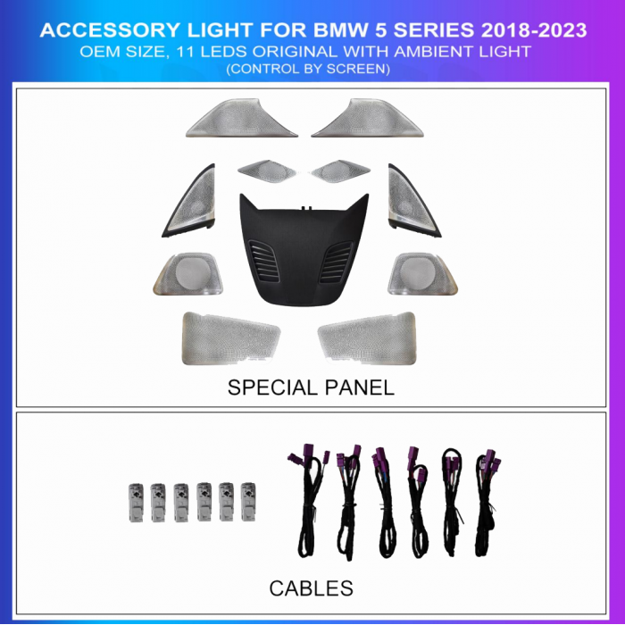 Kit iluminación ambiental BMW Serie 5 G38 2018-2023 11 SET Original Ambient Light OEM TR4627 1