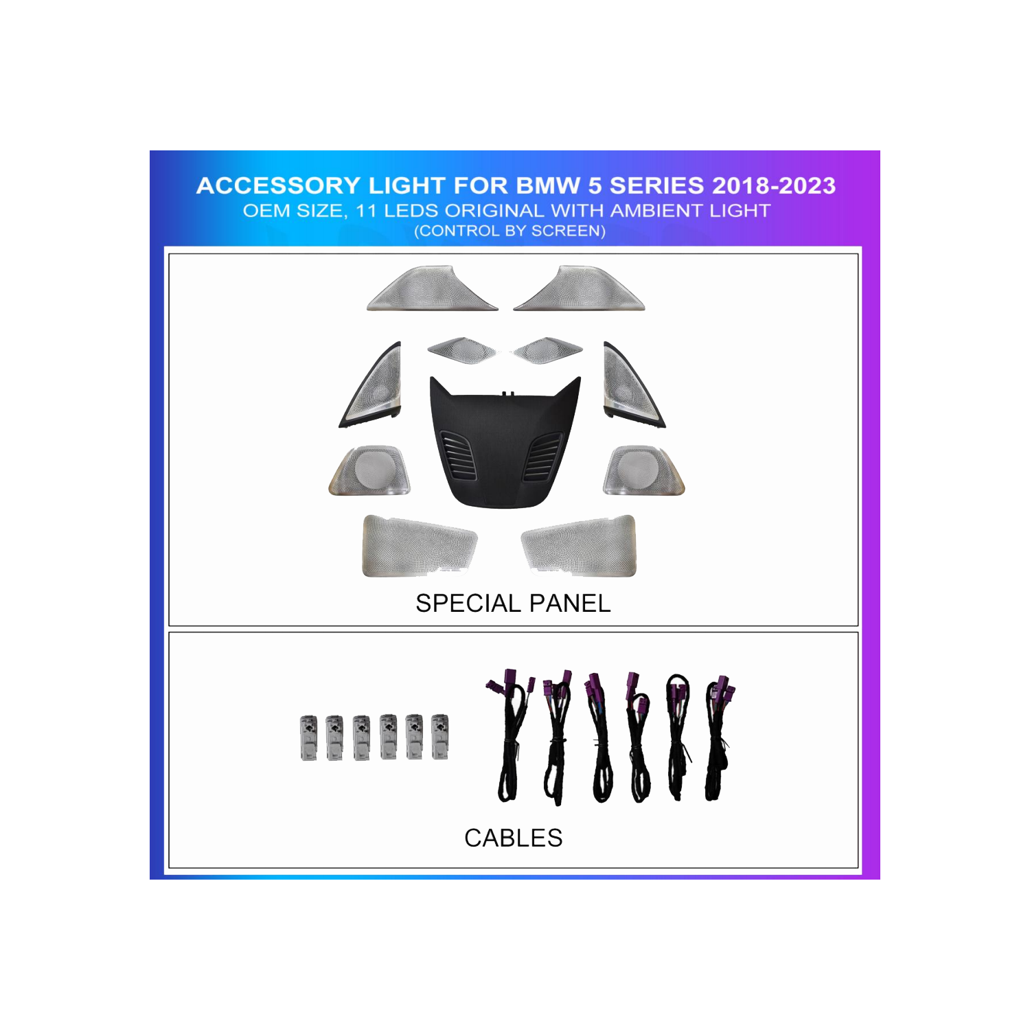 BMW 5 Series G38 2018-2023 11 SET Original Ambient Light OEM ambient lighting kit TR4627 1