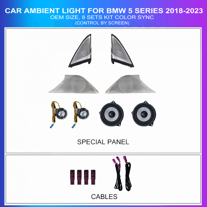 BMW 5 Series G38 2018-2023 8 SET Original Ambient Light OEM ambient lighting kit TR4629 1