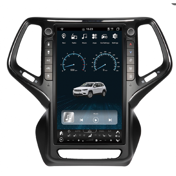 Tesla Style GPS Navigation Radio Jeep Cherokee ANDROID 14 TR4638
