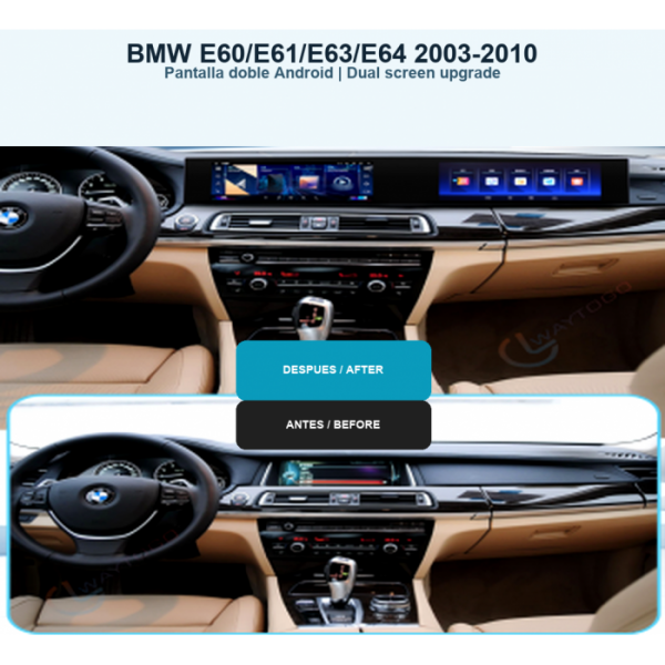 Dual Android screen BMW E60 E61 E63 E64 2003-2010 CarPlay Android Auto 4G LTE TR4794