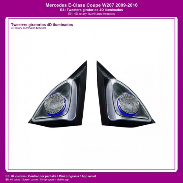 Illuminated 4D rotary tweeters Mercedes E-Class Coupe W207 2009-2016 TR4818