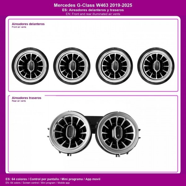 Aireadores iluminados Mercedes G-Class W463 2019-2025 TR4820