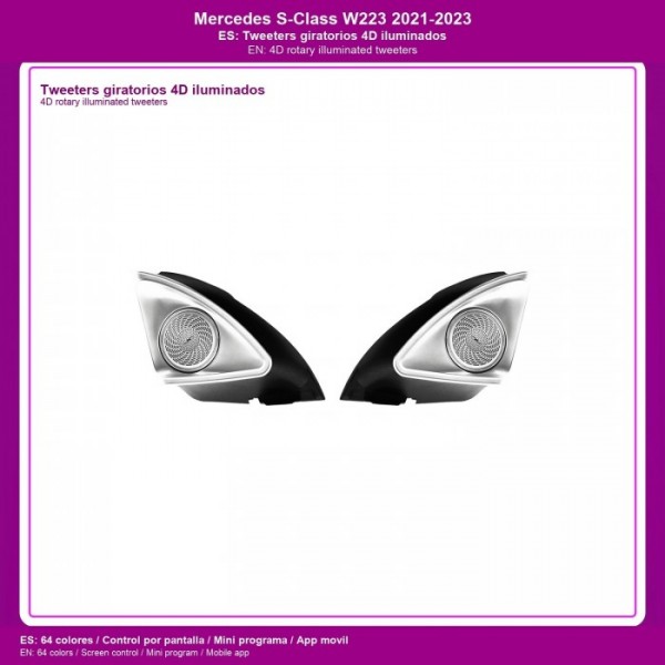 Tweeters giratorios 4D iluminados Mercedes S-Class W223 2021-2023 TR4827