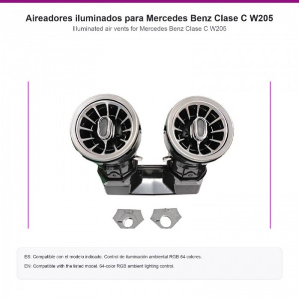 Aireadores iluminados Mercedes Clase C W205 TR4845