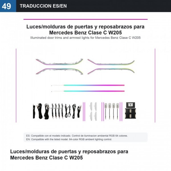 LED door trims Mercedes Benz C-Class W205 TR4848