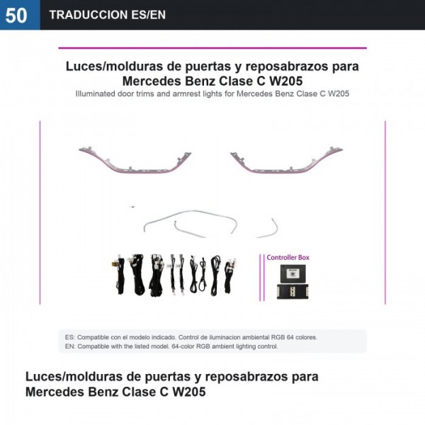 Molduras LED para puertas Mercedes Benz Clase C W205 TR4849