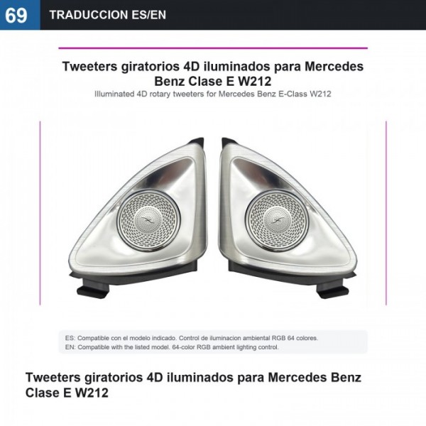 Illuminated 4D rotary tweeters Mercedes E-Class E W212 TR4868