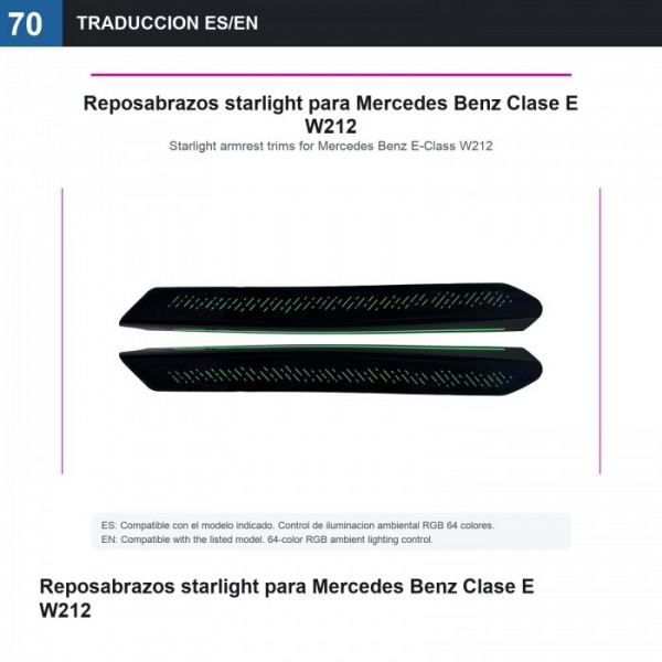 Reposabrazos starlight Mercedes Benz Clase E W212 TR4869