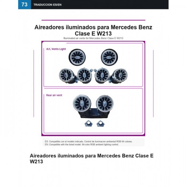 Aireadores iluminados Mercedes Clase E W213 TR4872
