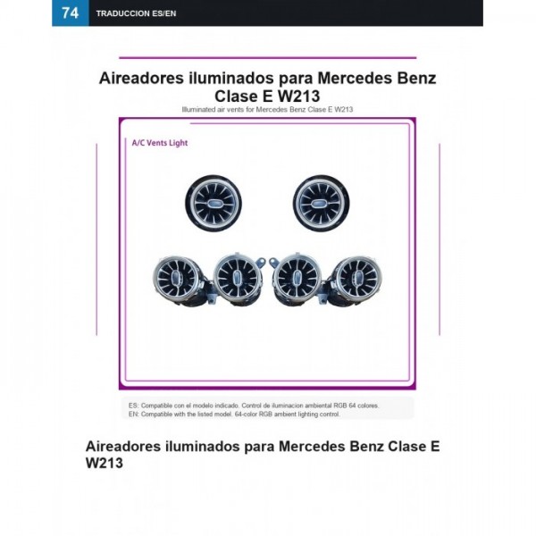 Illuminated air vents Mercedes E-Class E W213 TR4873