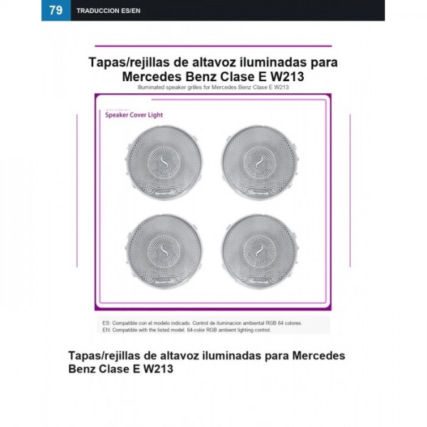 Tapas/rejillas de altavoz iluminadas Mercedes Benz Clase E W213 TR4878