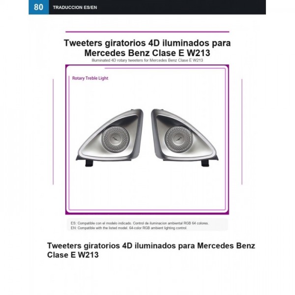 Tweeters giratorios 4D iluminados Mercedes Benz Clase E W213 TR4879