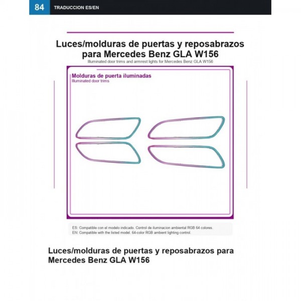 Molduras LED para puertas Mercedes GLA W156 TR4883