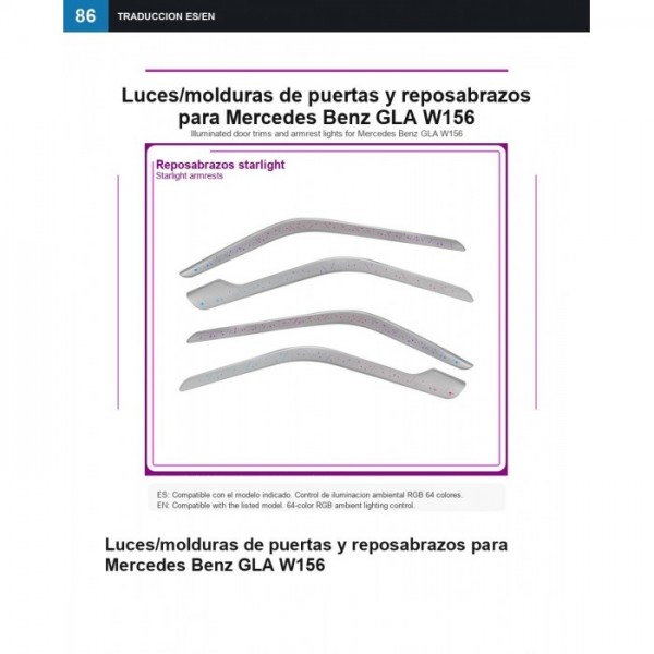 Molduras LED para puertas Mercedes GLA W156 TR4885