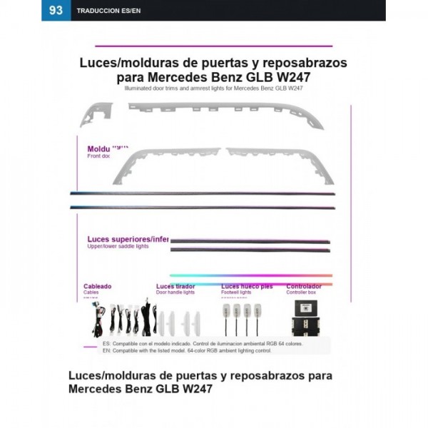 Molduras LED para puertas Mercedes GLB W247 TR4892