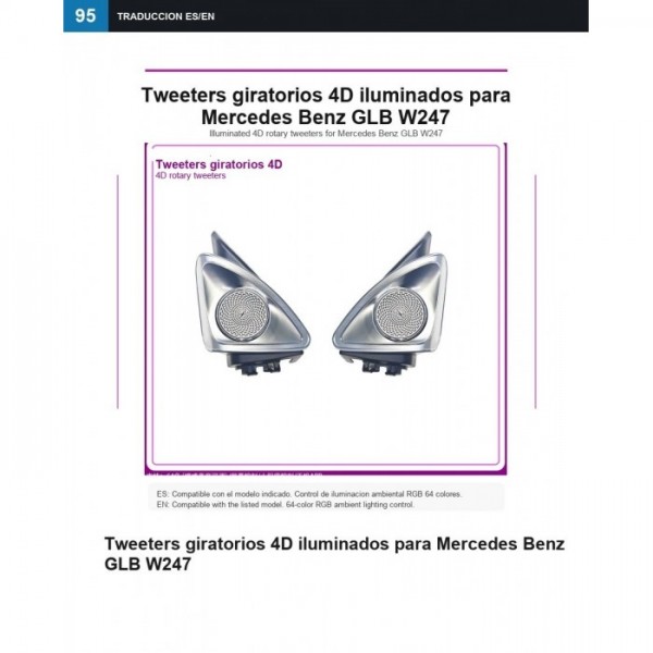Illuminated 4D rotary tweeters Mercedes Benz GLB W247 TR4894