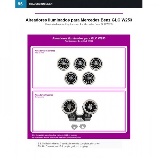 Illuminated air vents Mercedes GLC W253 TR4895