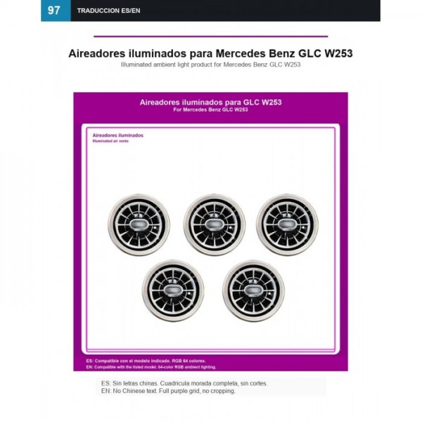 Illuminated air vents Mercedes GLC W253 TR4896