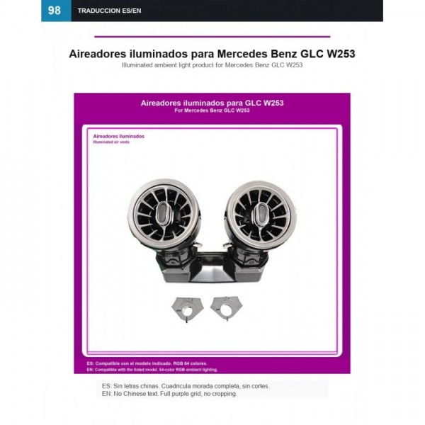 Illuminated air vents Mercedes GLC W253 TR4897