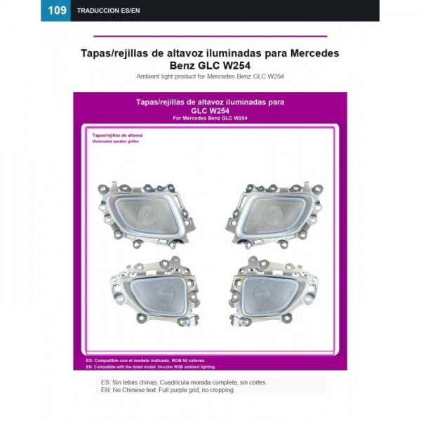 Tapas/rejillas de altavoz iluminadas Mercedes GLC W254 TR4908