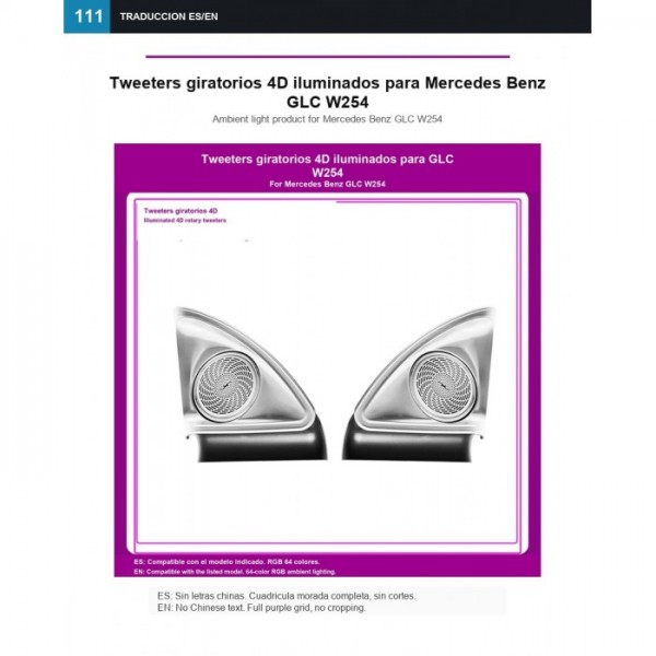 Tweeters giratorios 4D iluminados Mercedes GLC W254 TR4910