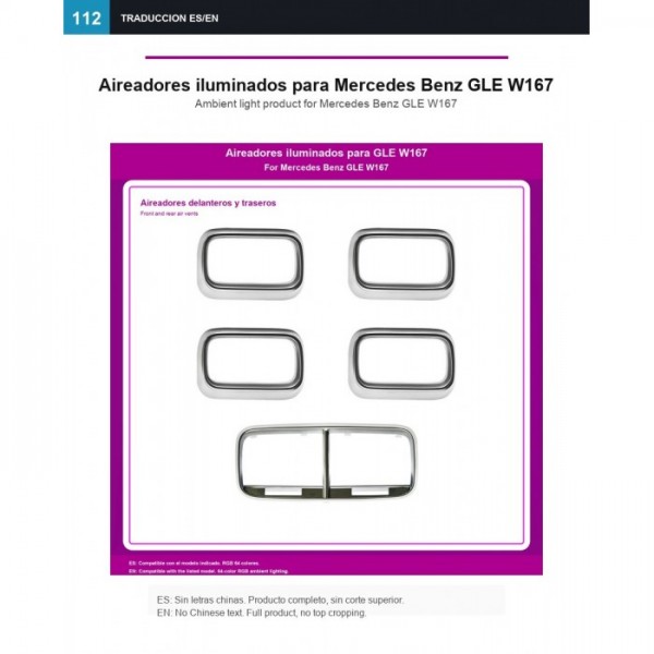 Illuminated air vents Mercedes GLE W167 TR4911