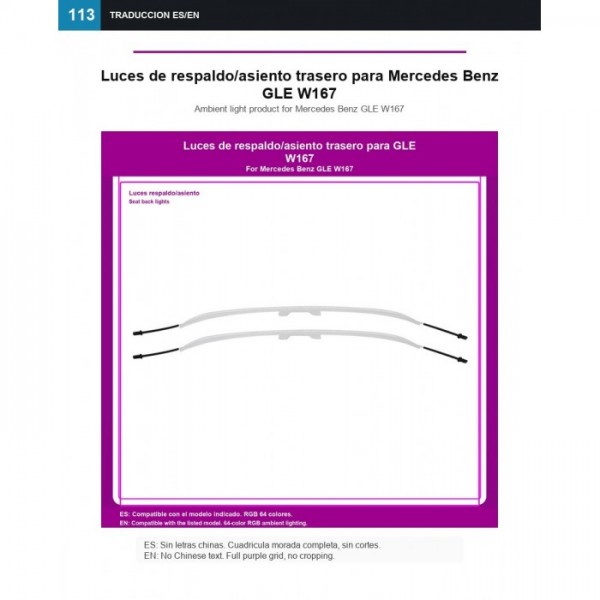Luces de respaldo/asiento trasero Mercedes GLE W167 TR4912