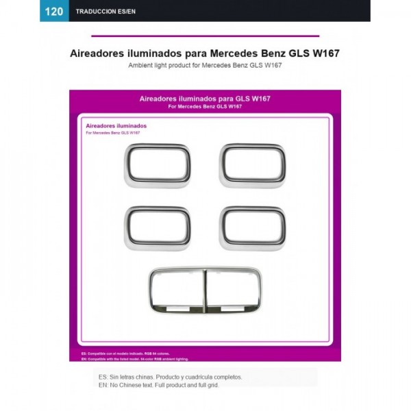 Aireadores iluminados Mercedes GLS W167 TR4919