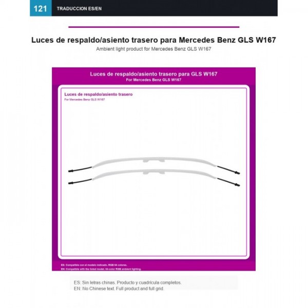 Luces de respaldo/asiento trasero Mercedes GLS W167 TR4920