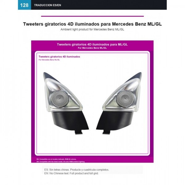 Tweeters giratorios 4D iluminados Mercedes ML/GL TR4927