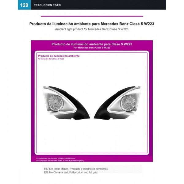 Tweeters 3D iluminados Mercedes Clase S W223 TR4928