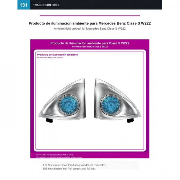 Tweeters 4D iluminados Mercedes E-Class S W222 2014-2020 TR4930