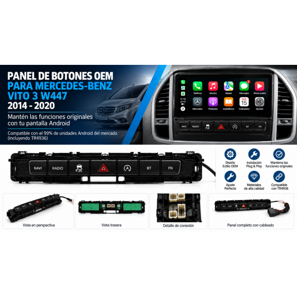 OEM Style Control Panel for Mercedes-Benz Vito W447 2014-2020 TR4937