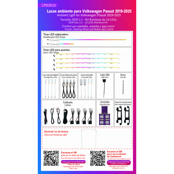 Volkswagen Passat 2019-2025 Ambient lighting kit ambient lighting kit TR4973 1
