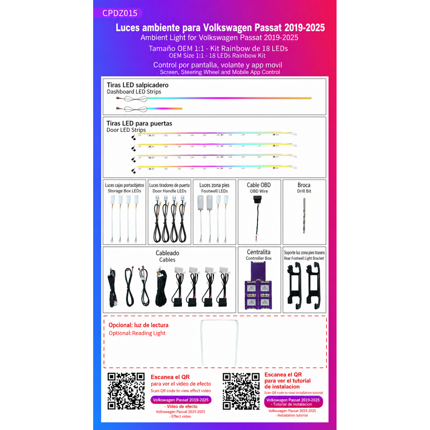 Volkswagen Passat 2019-2025 Ambient lighting kit ambient lighting kit TR4973 1