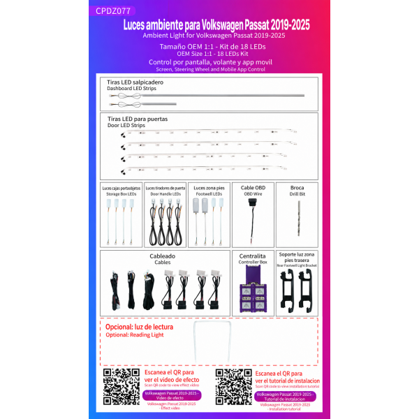 Volkswagen Passat 2019-2025 Ambient lighting kit ambient lighting kit TR4975 1