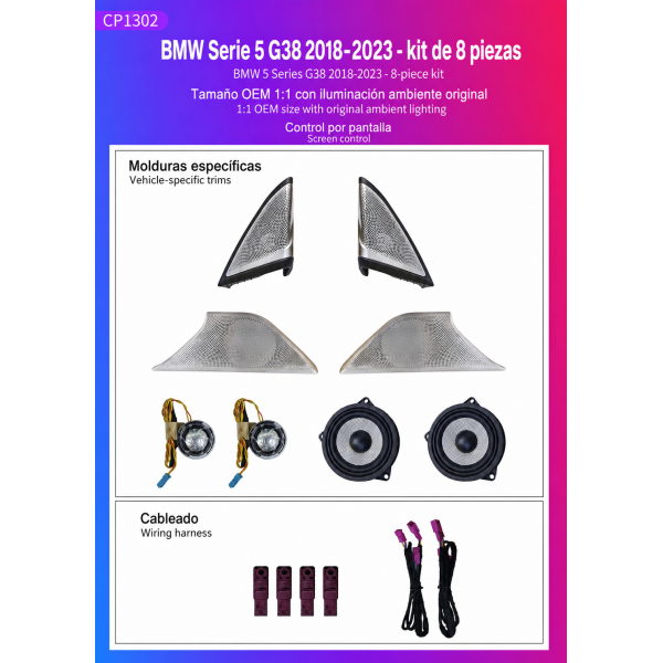 Kit iluminación ambiental BMW Serie 5 G38 2018-2023 8 SET Original Ambient Light OEM TR4629 2