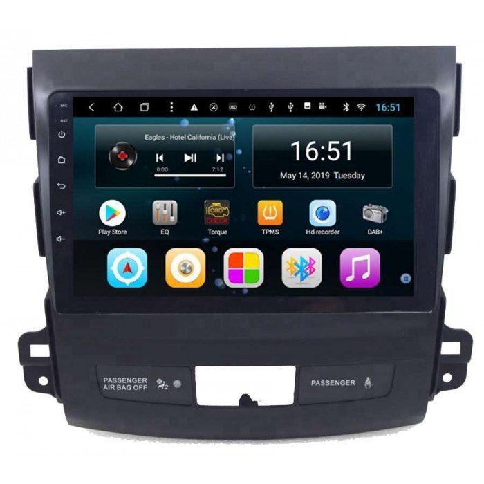 Radio Monitor 9" Gps Outlander / Citroen C Crosser Android | Tradetec Memory 2Gb Ram / 32Gb Carplay & Android Auto No Tv Tuner No Usb 4G No