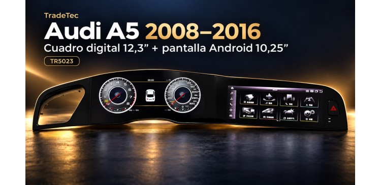 Audi A5 2008-2016: cuadro digital 12,3" + pantalla Android 10,25" | TR5023