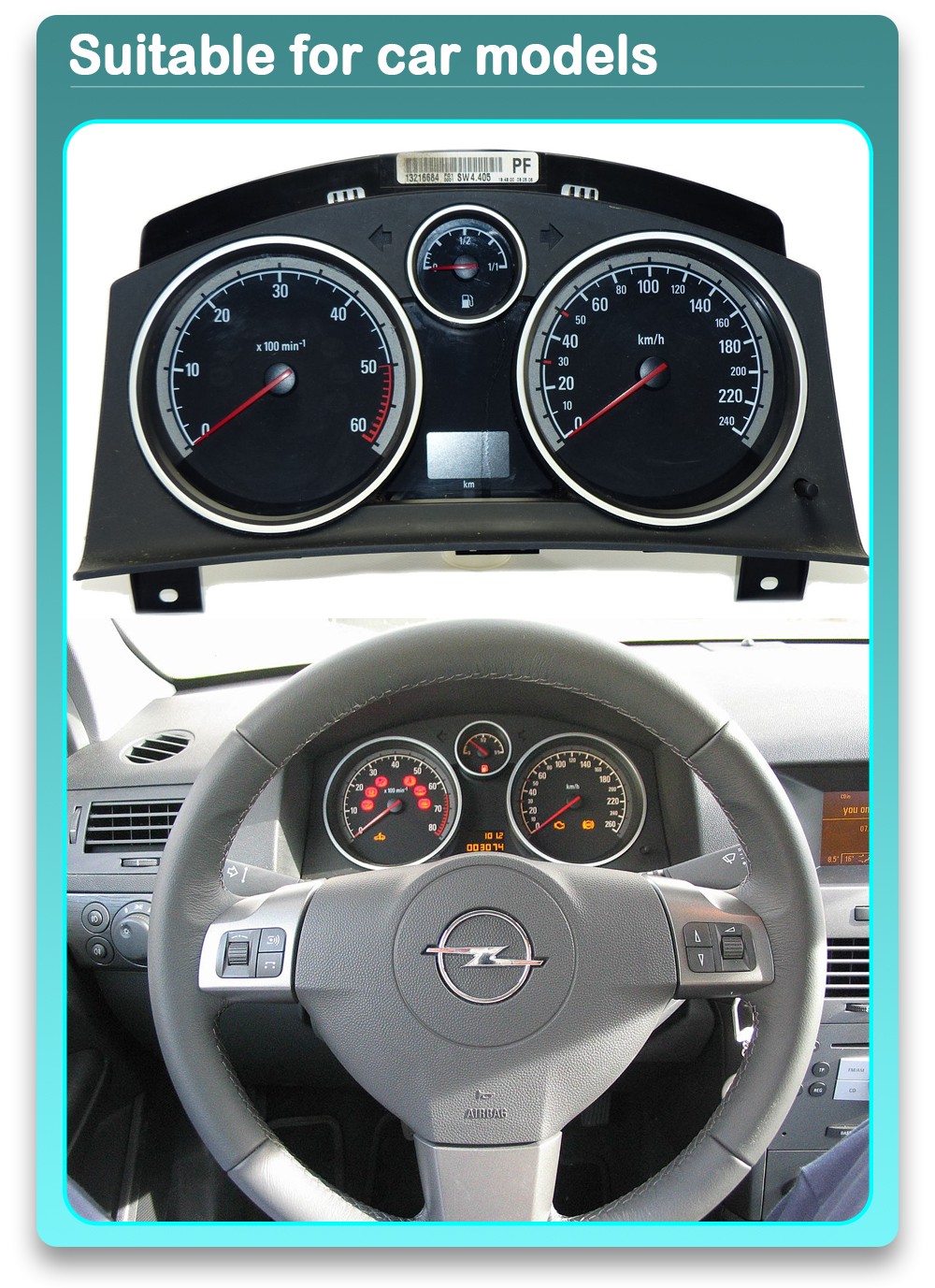 Factory-cluster reference: Opel Astra 2004-2011 TR5010