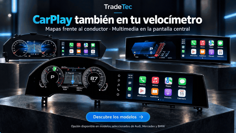 Optional instrument-cluster CarPlay: configuration and nine Audi, Mercedes and BMW models